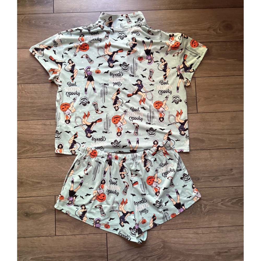 Way to Celebrate Halloween Pajama Set S 4-6 Boot Scootin Spooky Western Pinup